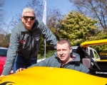 Reigning champion, Gerard O’Connell (left) and championship coordinator, Alan Cassells at the launch of the 2019 ANICC Millers Oils Northern Ireland hillclimb championship.(S3)