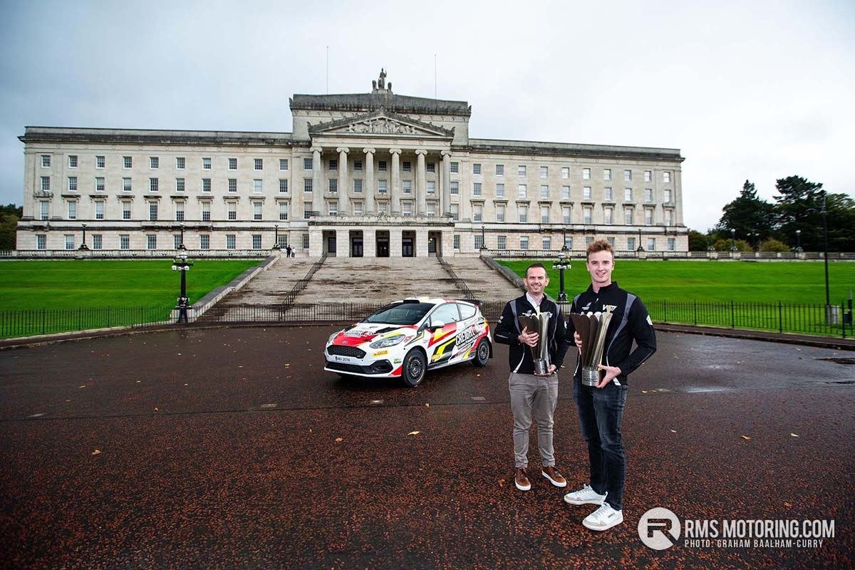 Junior World Rally Champions William Creighton and co-driver Liam Regan with their Ford Fiesta Rally3. (Photo by Graham Baalham-Curry)(S3)