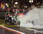 Local motorcycle racing legends, Jeremy McWilliams and Ryan Farquhar enthralled thousands with their high-octane two-whee display at the Red Bull Formula One event in Belfast City Centre...(S3)