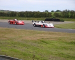 Niall Fitzsimmons (left) and Jim Larkham (right) had a great battle in the second Roadsports race.(S3)